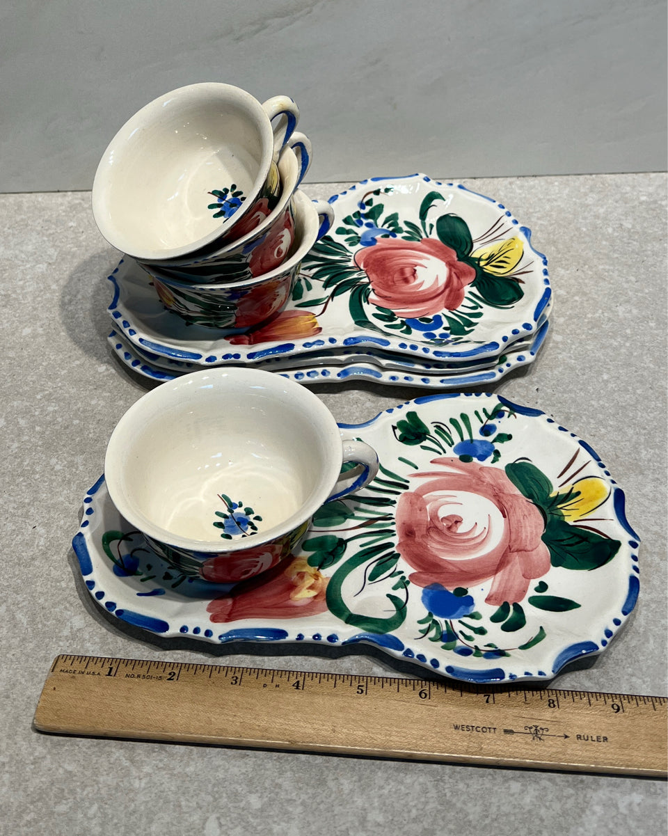 Set of 4 Italy Snack Plates