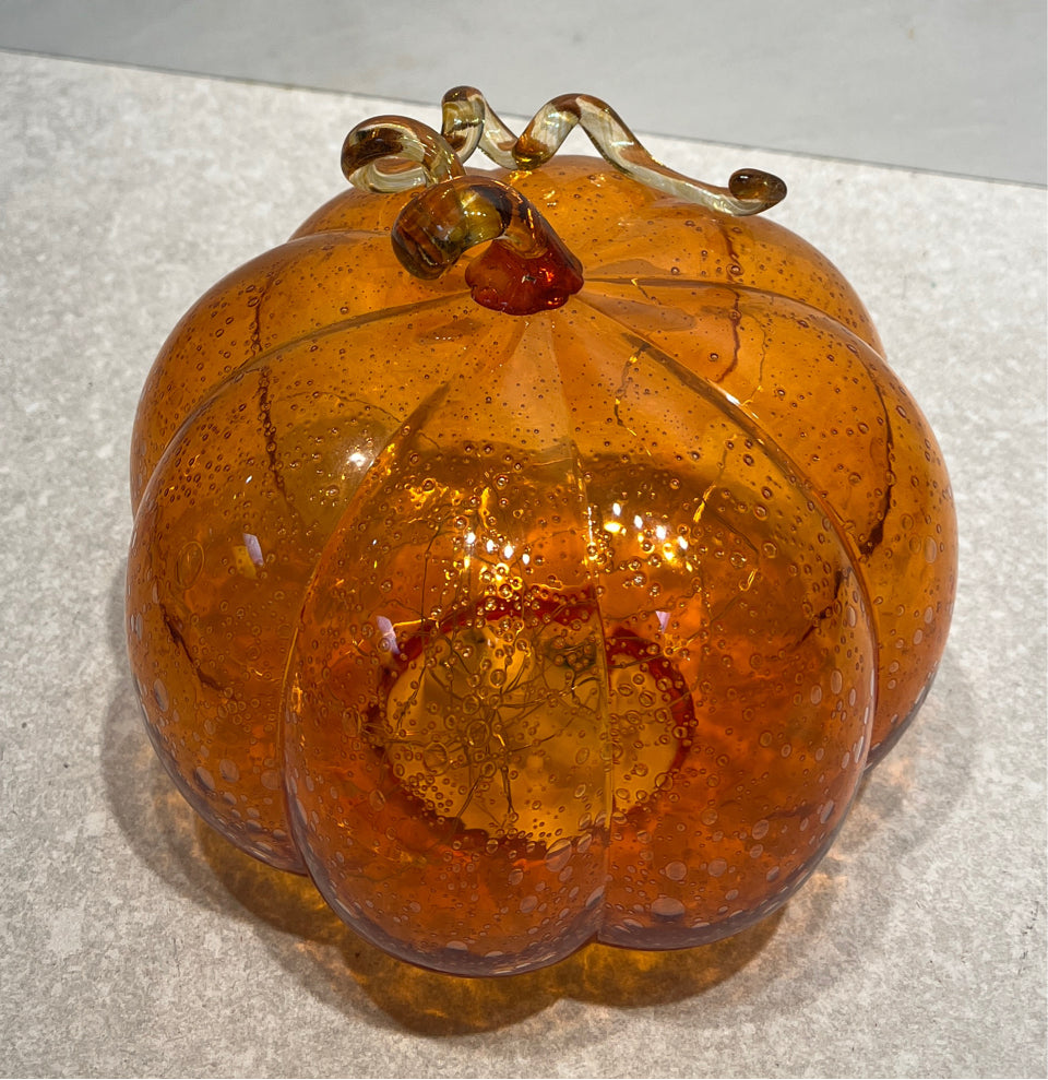 Glass Lighted Pumpkin