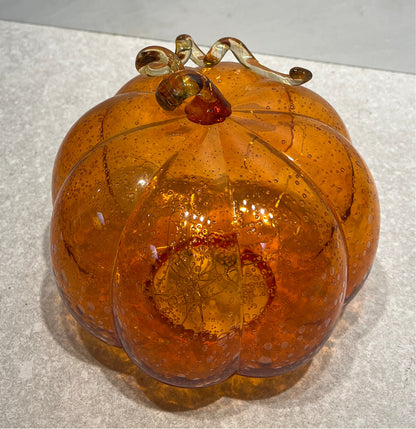 Glass Lighted Pumpkin
