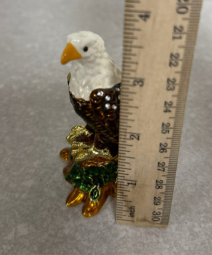 Bald Eagle Jeweled Trinket Box
