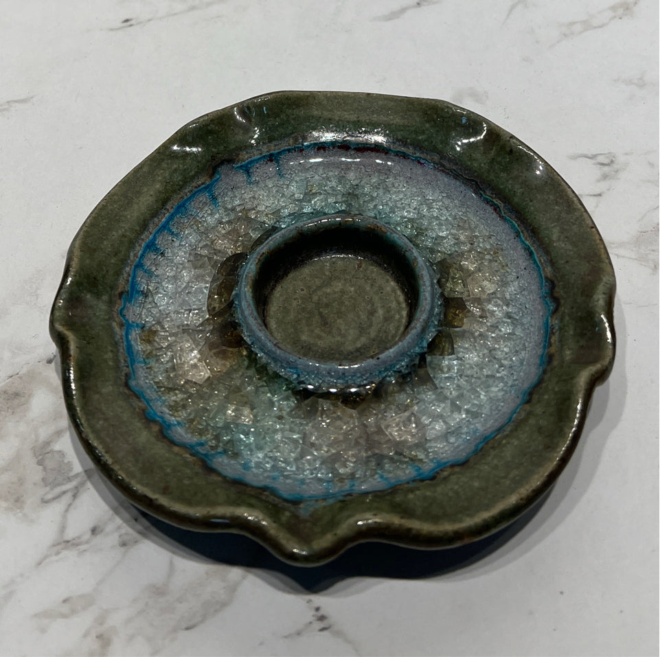 Fused Glass Candle Holder
