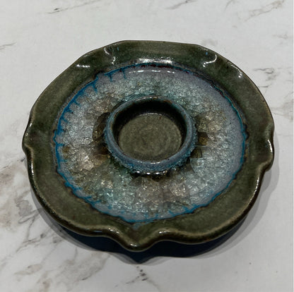 Fused Glass Candle Holder