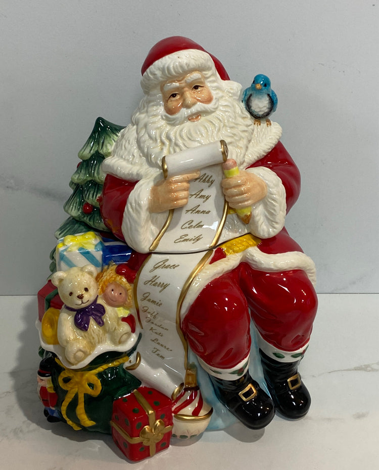ChrWaterford Holiday Herilooms Sata Claus Cookie Jar