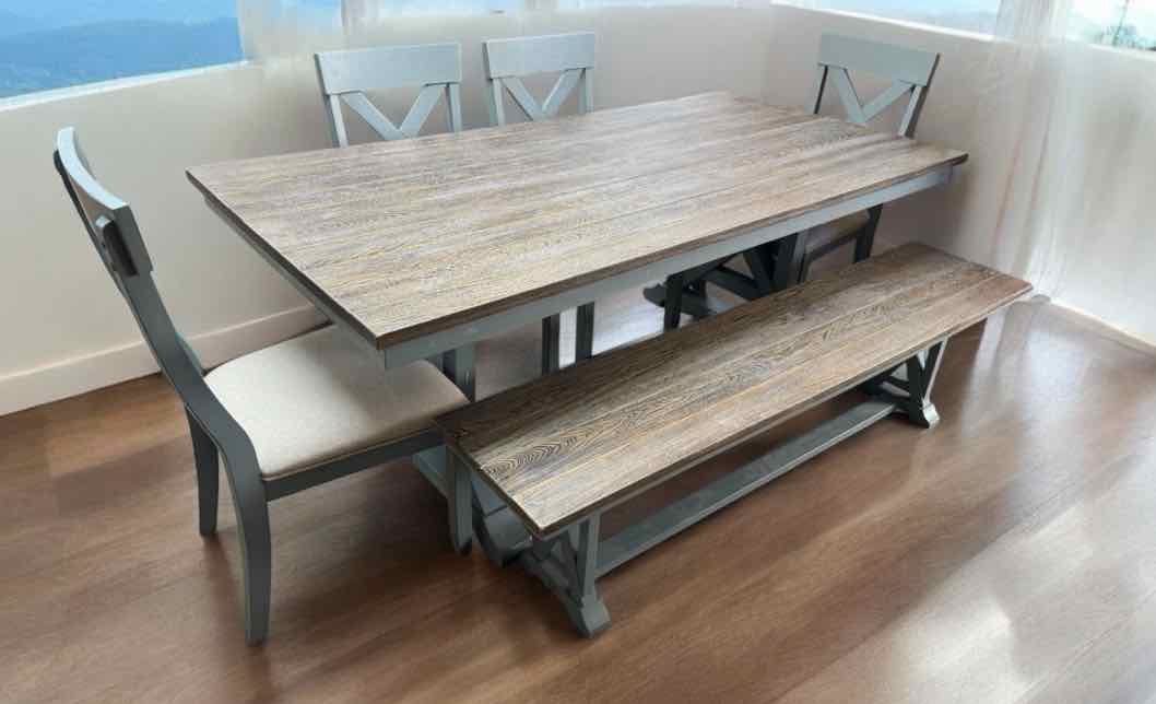 Table and 4 Chairs With Bench