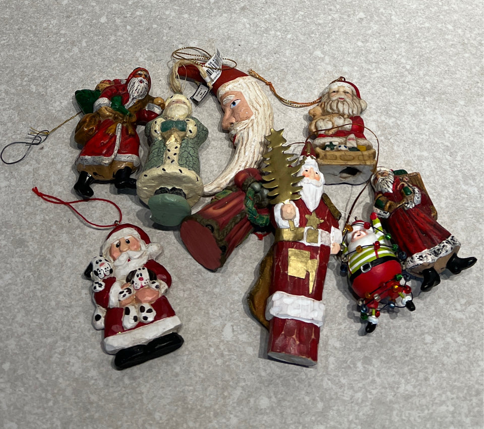 Lot of Santa Ornaments