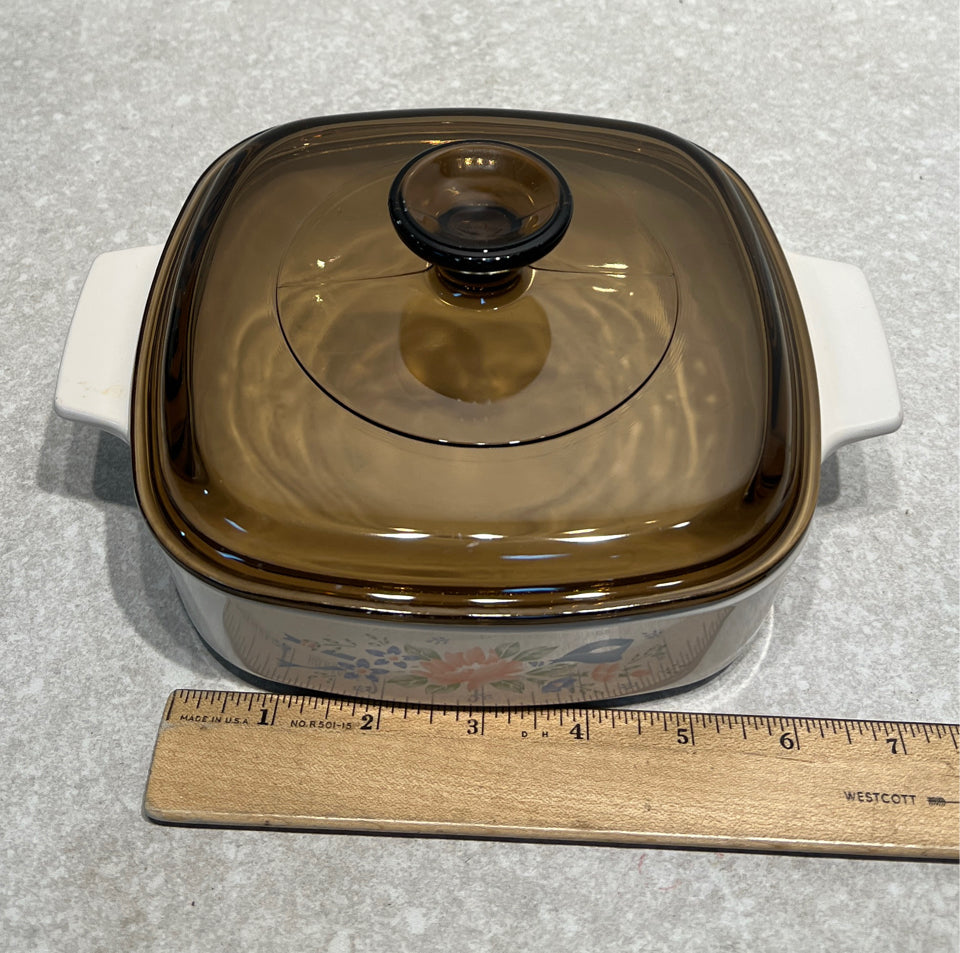 Covered Cornign Ware Bowl