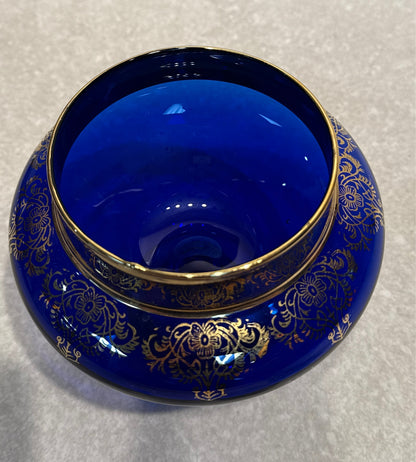 Blue and Gold Covered Jar