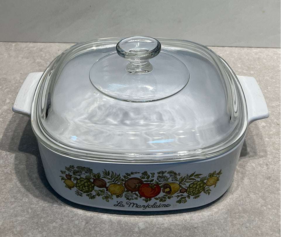 Covered Corning Ware Bowl
