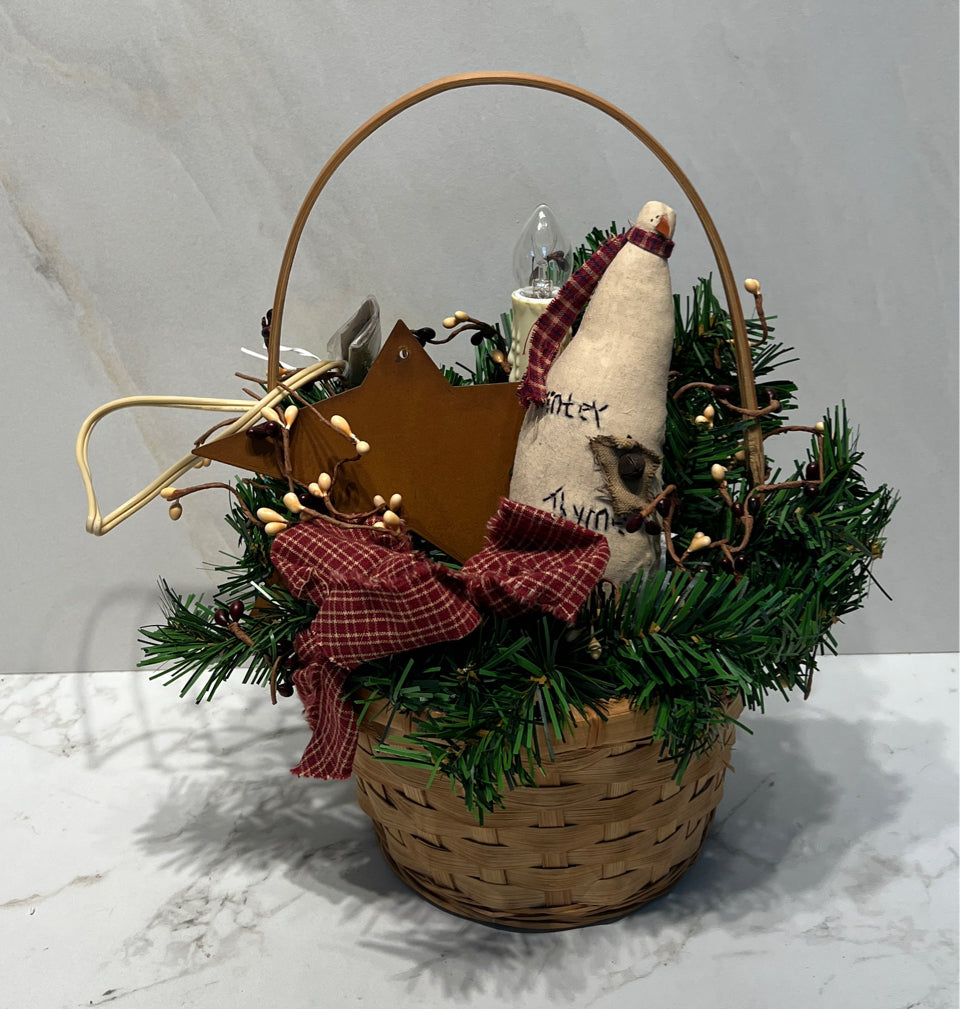 Lighted Basket Decor