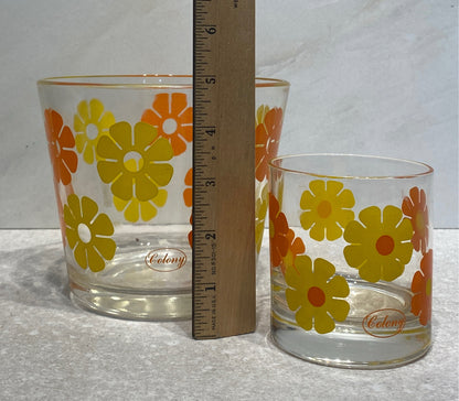 "Flower Power" Ice Bucket and Glass
