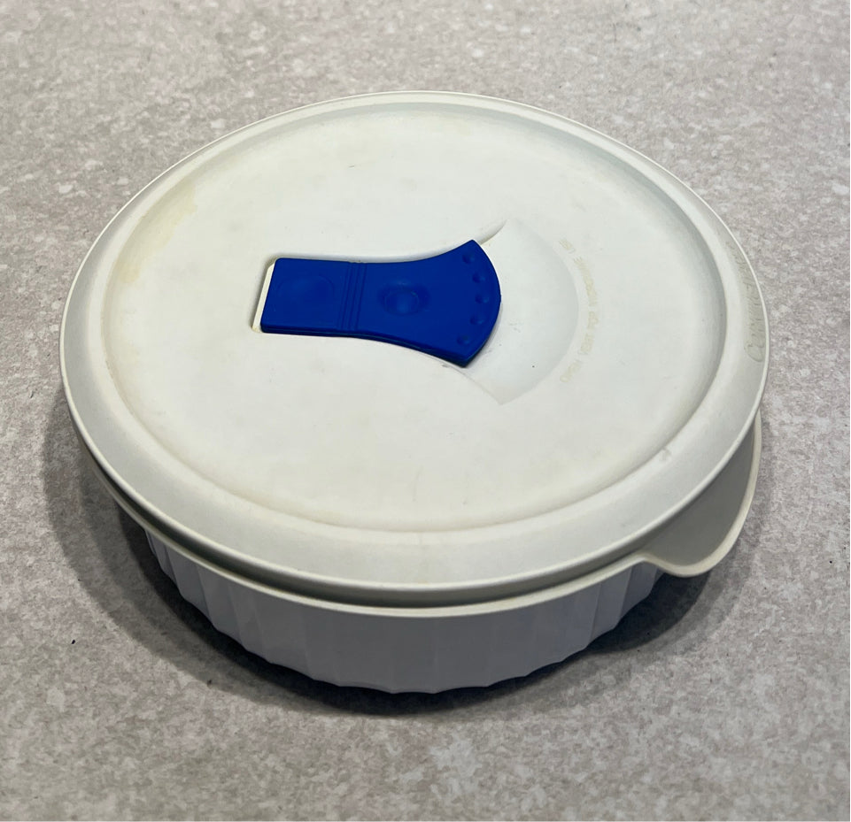 Covered Corning Ware Bowl