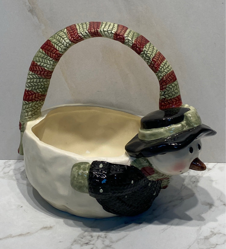 Snowman Handled Basket