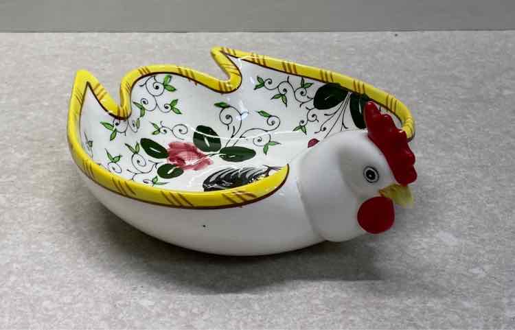 Rooster and Roses Dish