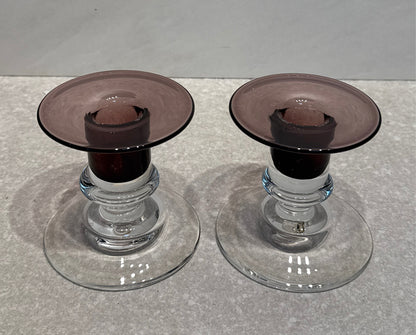 Pair of Signed Candleholders