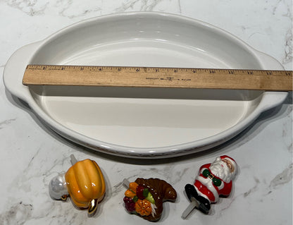 Nora Fleming Casserole with 3 Charms