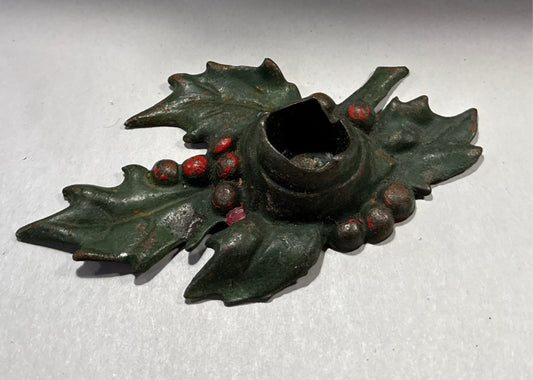 Cast Iron Holly Berry Candleholder