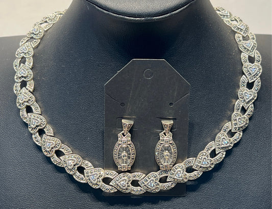Sterling Silver Necklace & Earrings