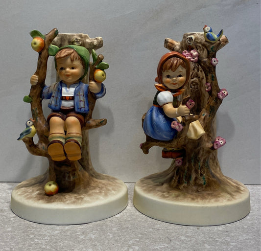 Pair of Hummel Candleholders (676 (as is) + 677)