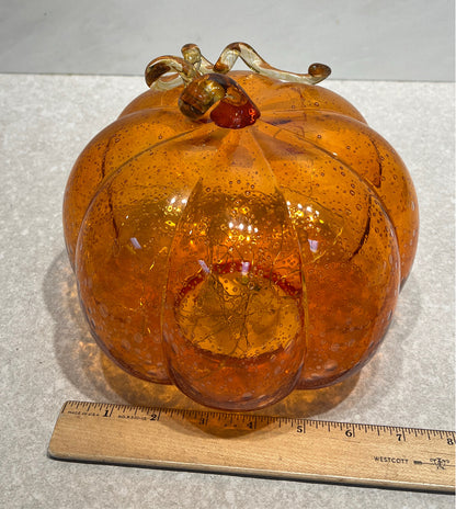 Glass Lighted Pumpkin