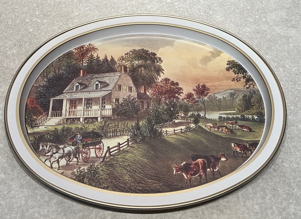 Currier and Ives Tray