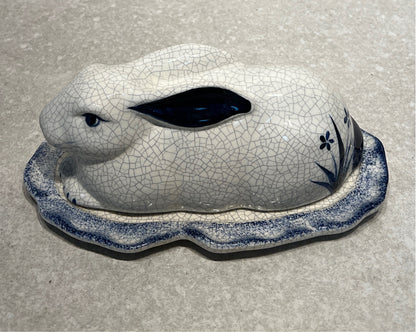 Dedham Pottery Covered Butter Dish