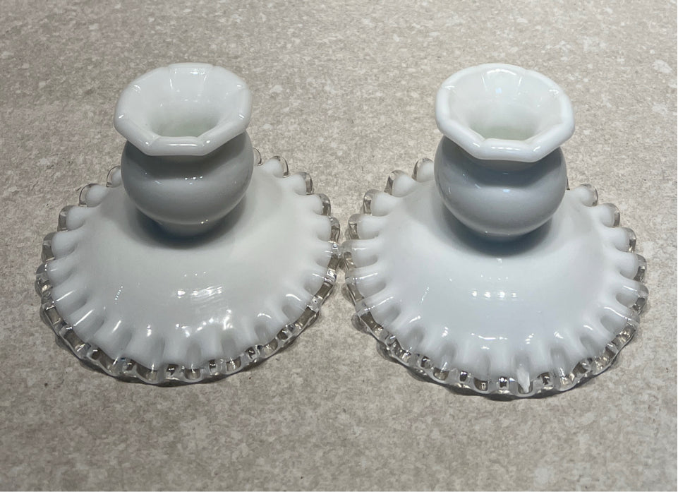 Pair of Fenton Candleholders