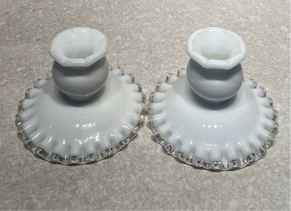 Pair of Fenton Candleholders
