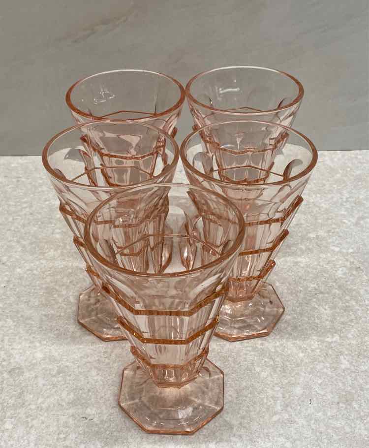 Set of 5 "Tea Room" Ice Tea Glasses