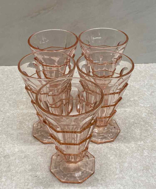 Set of 5 "Tea Room" Ice Tea Glasses