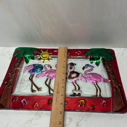Flamingo Glass Dish