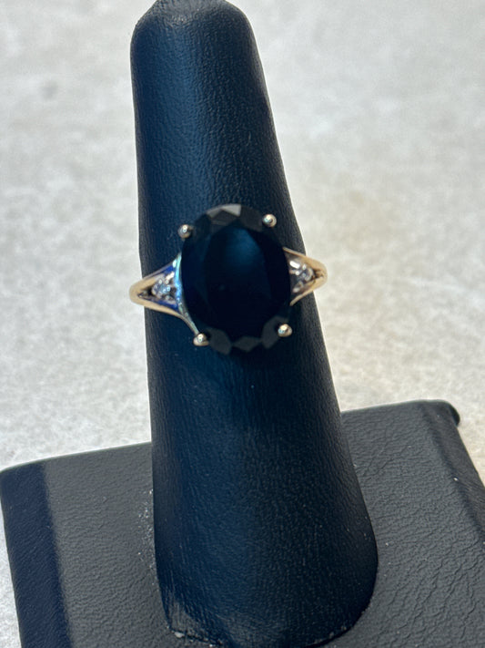 14K Gold Diamond Ring Sz 6.5