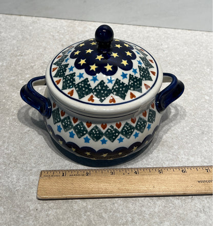 Polish Pottery Covered Bowl