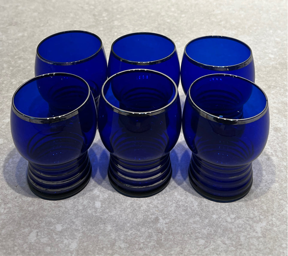 Set of 6 Blue Glasses