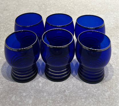 Set of 6 Blue Glasses