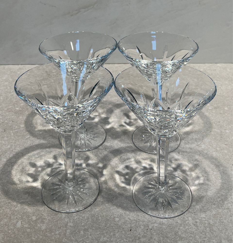 Set of 4 Waterford Martini Glasses
