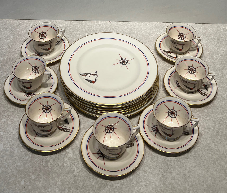 Tatler Yacht Plates, Cups & Saucers
