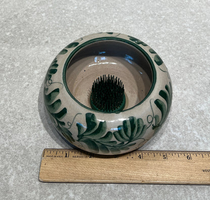 Pottery Vase with Flower Frog