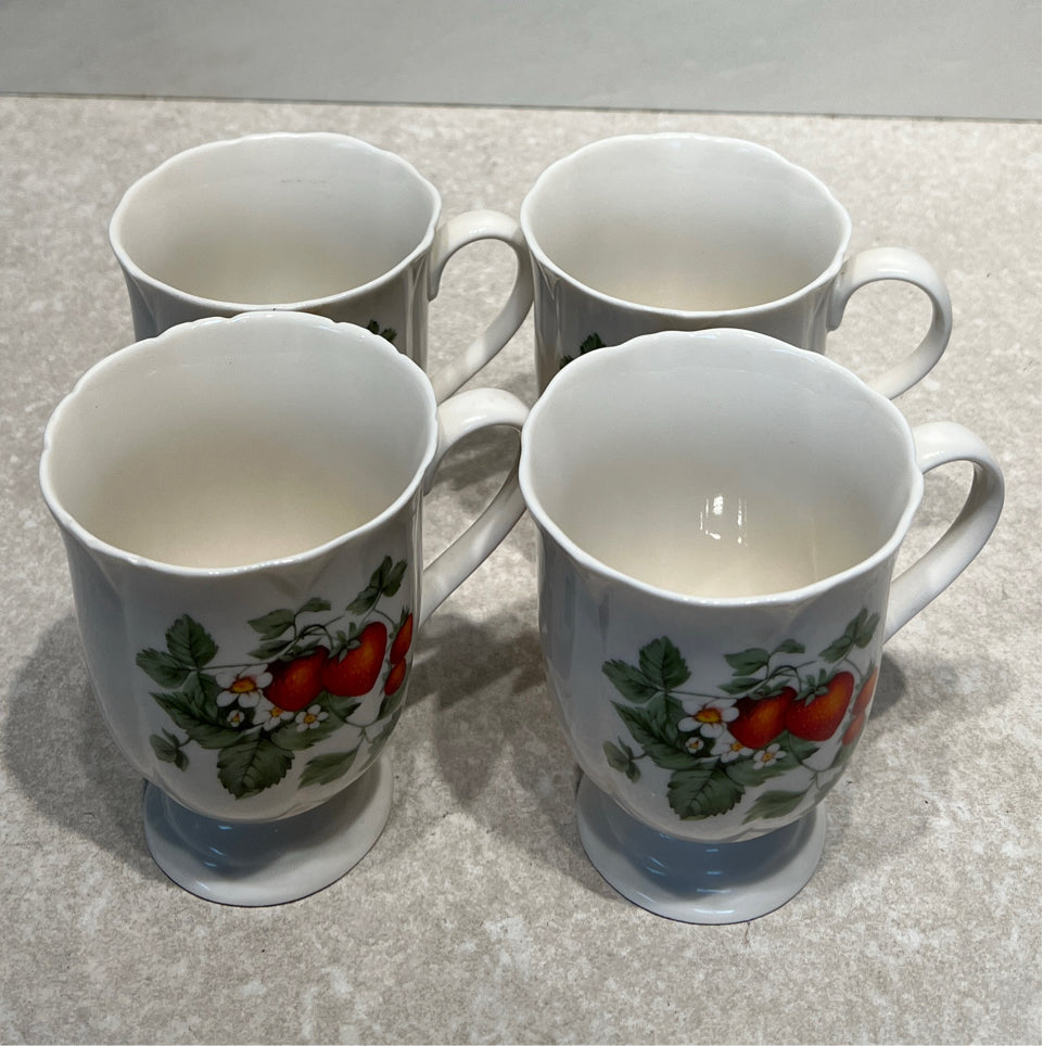 Set of 4 Strawberry Mugs