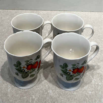 Set of 4 Strawberry Mugs
