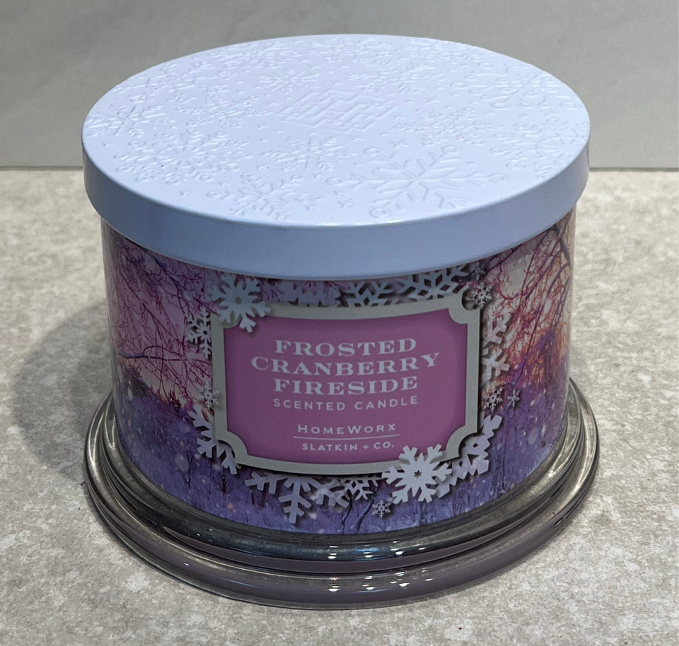 Homeworx Frosted Cranberry Fireside Candle