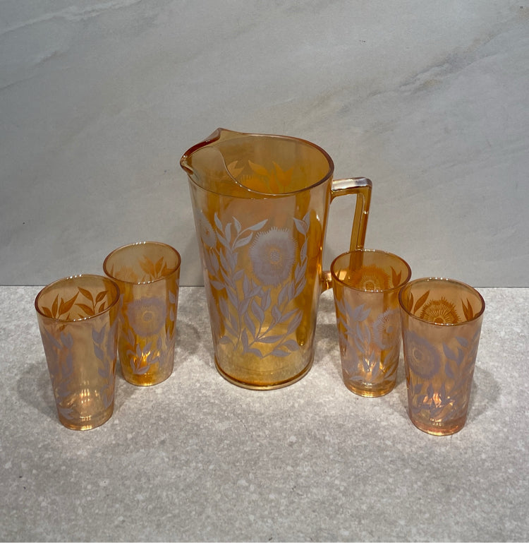 Pitcher and 4 Glasses