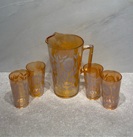 Pitcher and 4 Glasses