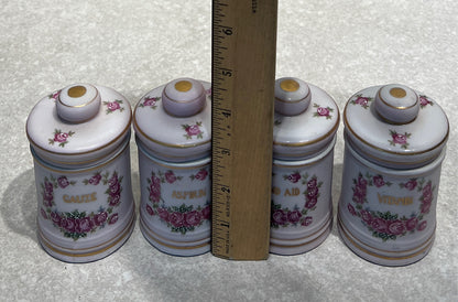 Set of 4 Vintage Lefon Jars
