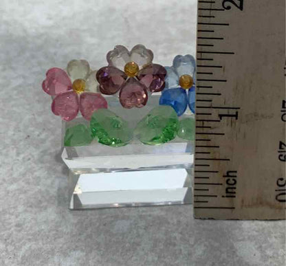 Crystal World Pansies Figurine