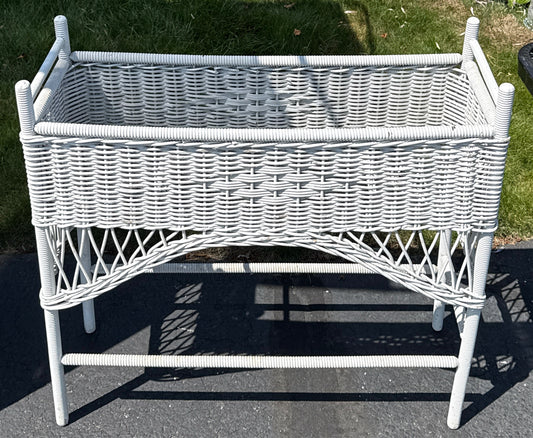 White Wicker Planter