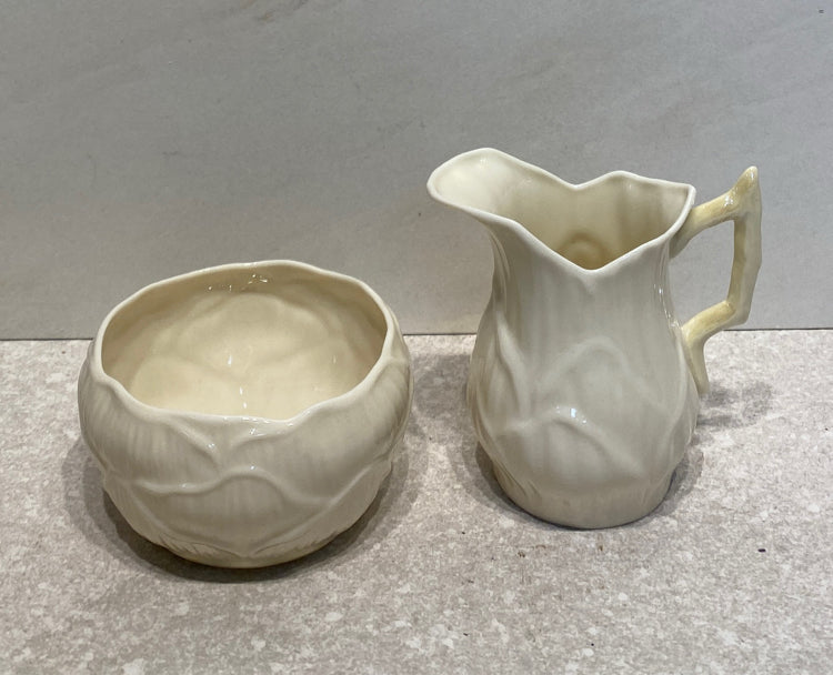 Belleek Sugar and Creamer