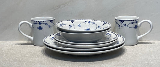 Set of 8 Blue Denmark Dinnerware Pieces