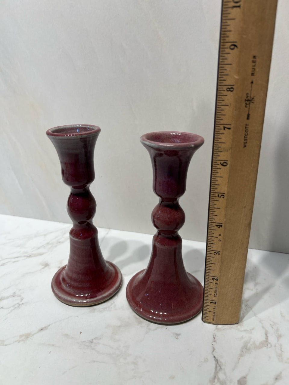 Signed Pair Of Candle Holders