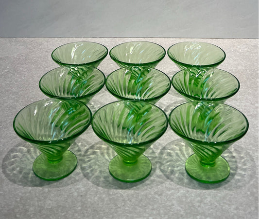 Set of 9 Uranium Glasses