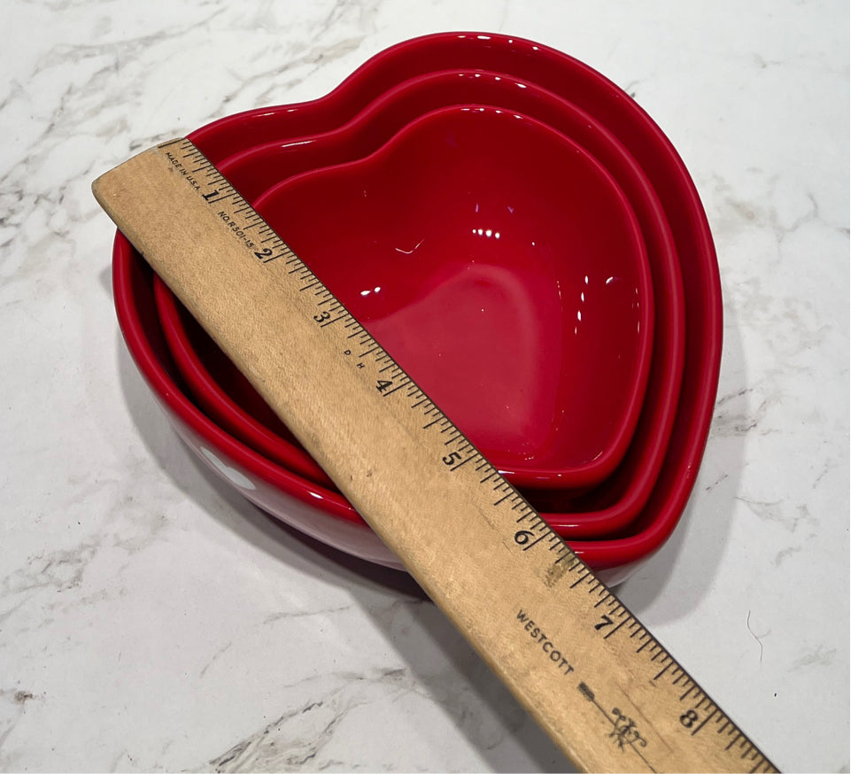 Set of 3 Heart Bowls